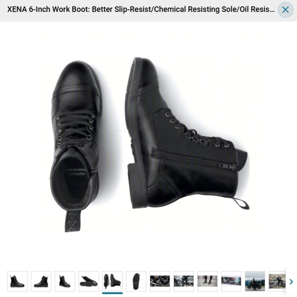 XENA Women's Black Leather Ankle Boots